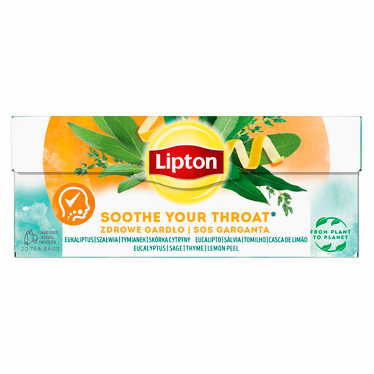 Zdjęcia - Lipton Herbatka ziołowa z naturalnym aromatem zdrowe gardło 26 g (20 torebek)