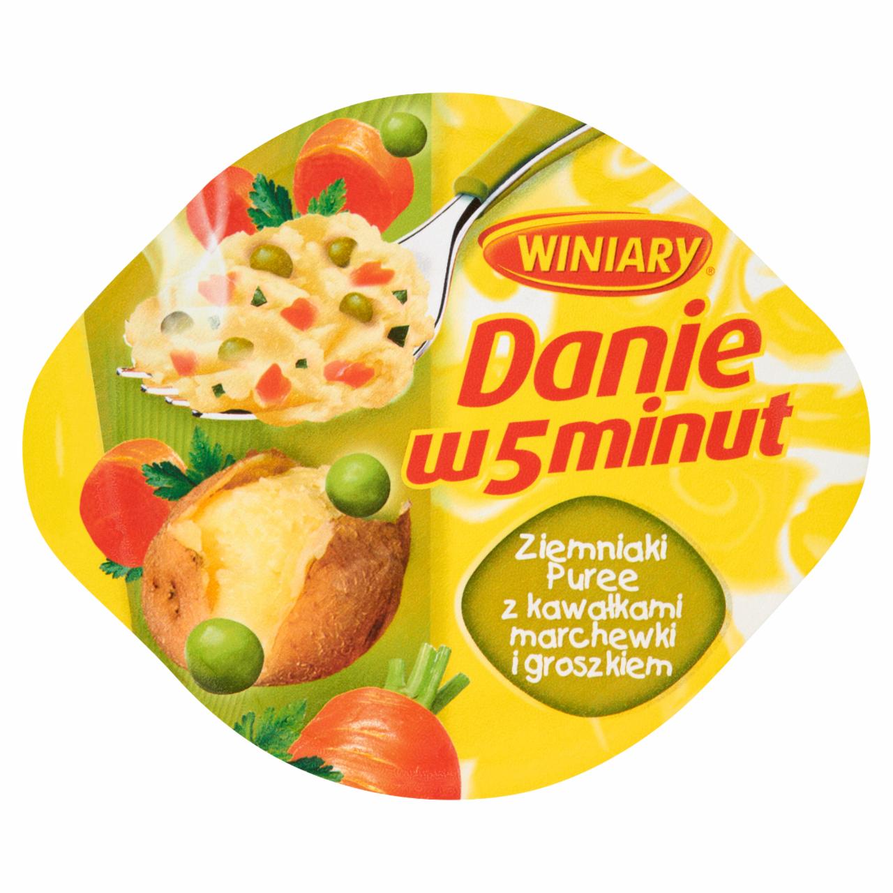 Zdjęcia - Winiary Danie w 5 minut Ziemniaki puree z kawałkami marchewki i groszkiem 48 g