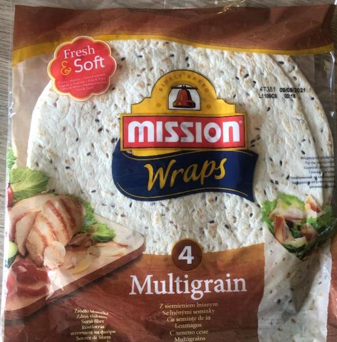 Zdjęcia - Mission Wraps Tortille z mąki pszennej z siemieniem lnianym 245 g (4 sztuki)