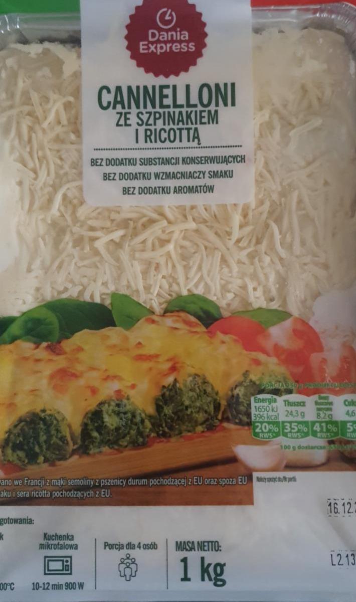 Zdjęcia - Cannelloni ze szpinakiem i ricottą Dania Express