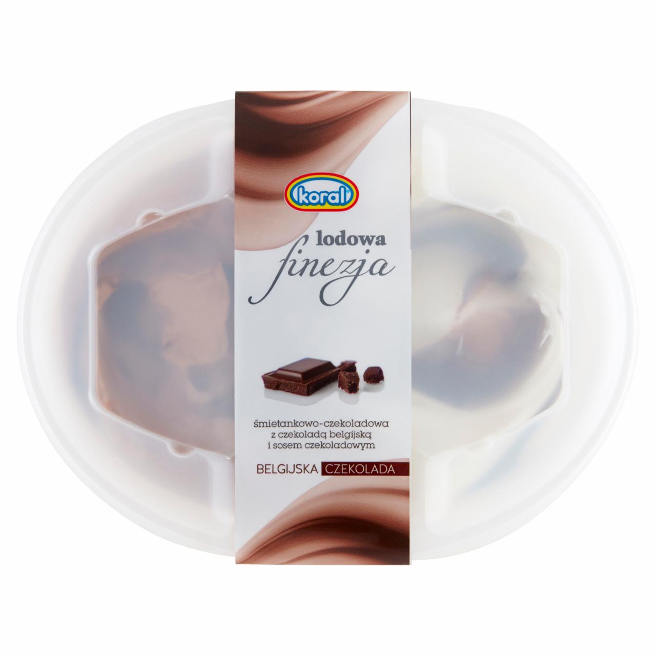 Zdjęcia - Koral Lodowa finezja Lody śmietankowo-czekoladowe z belgijską czekoladą i sosem czekoladowym 1 l