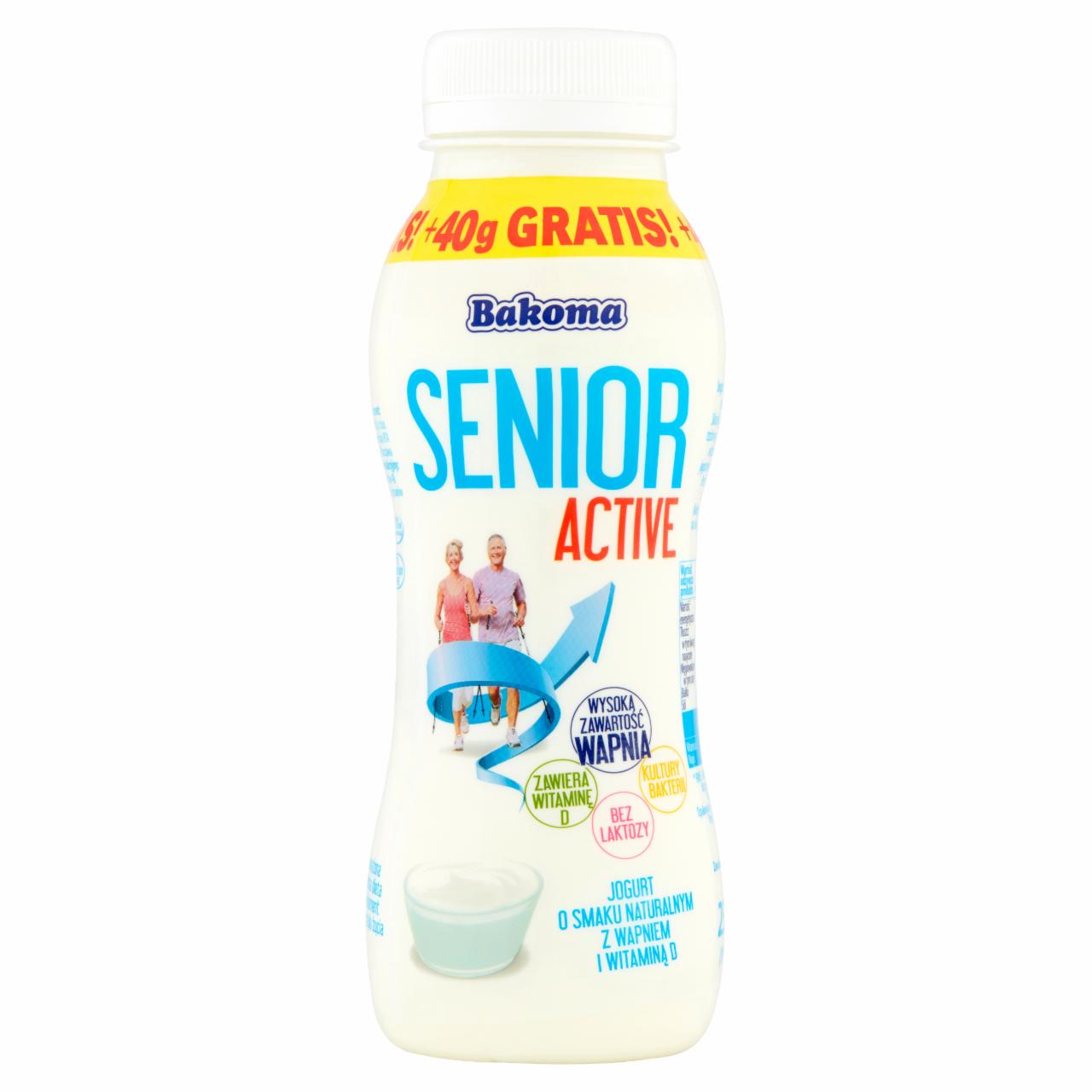 Zdjęcia - Bakoma Senior Active Jogurt o smaku naturalnym z wapniem i witaminą D 230 g