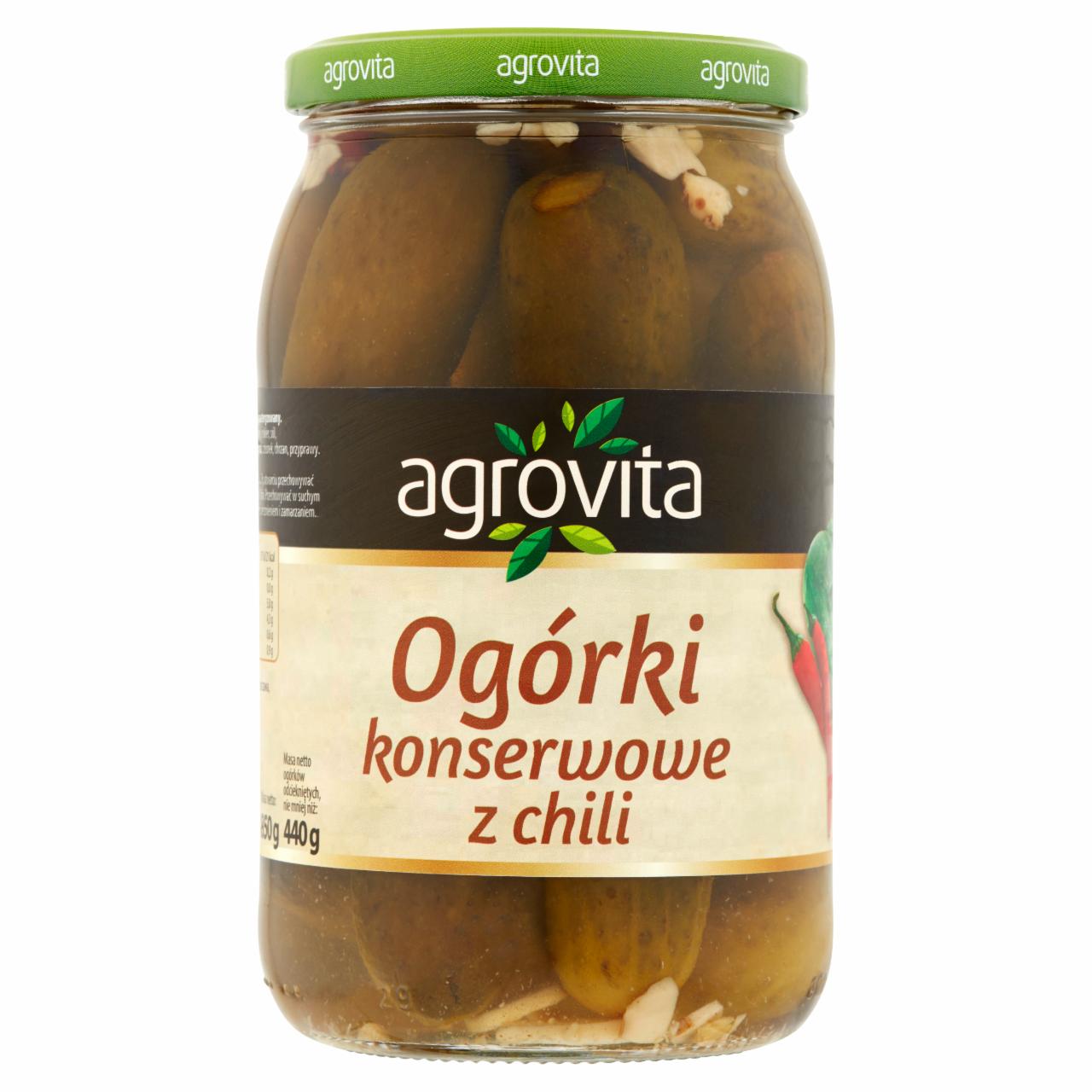 Zdjęcia - Agrovita Ogórki konserwowe z chili 850 g
