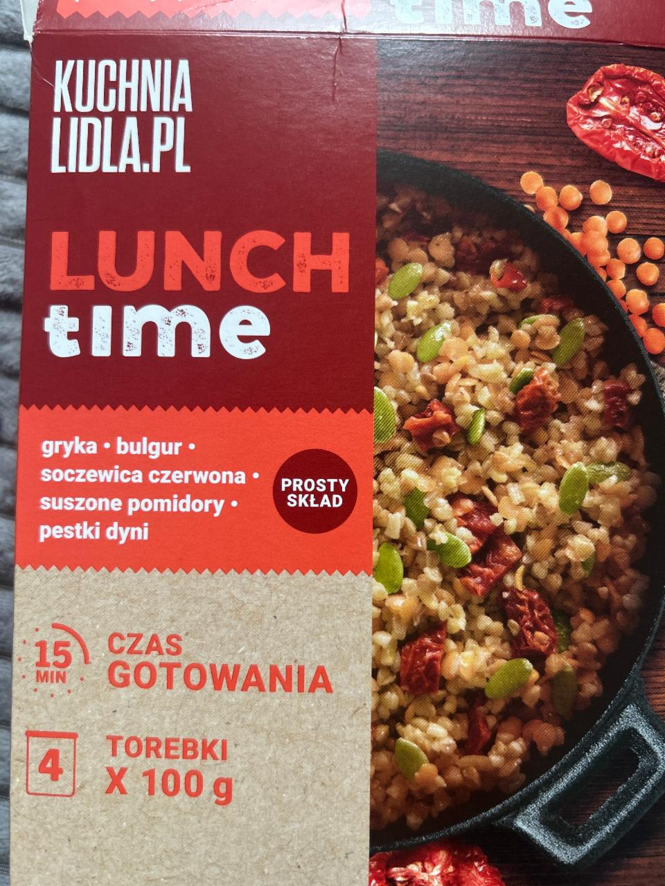 Zdjęcia - Lunch time gryka-bulgur-soczewica czerwona-suszone pomidory-pestki dyni Kuchnia Lidla.Pl
