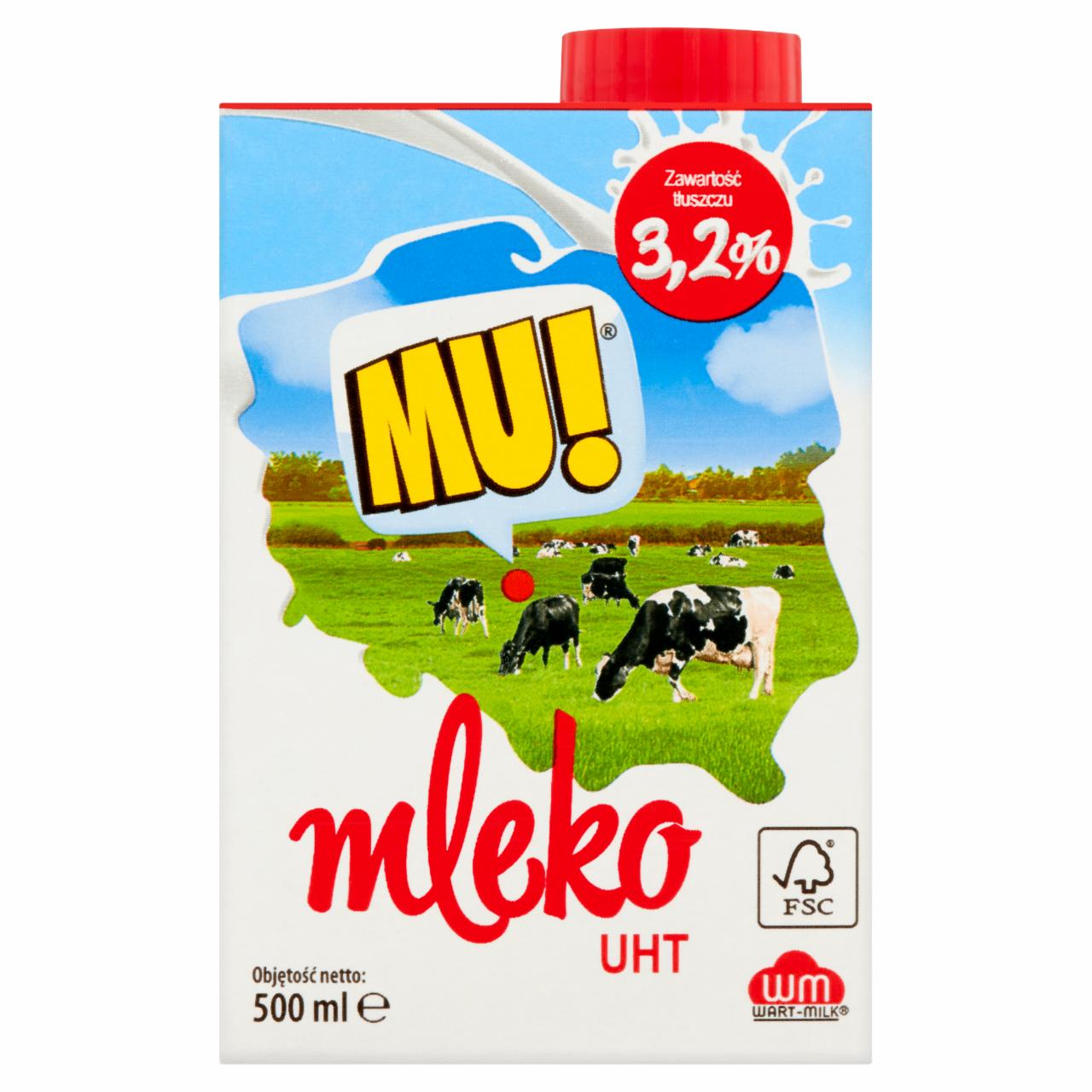 Zdjęcia - Mu! Mleko UHT 3,2% 500 ml