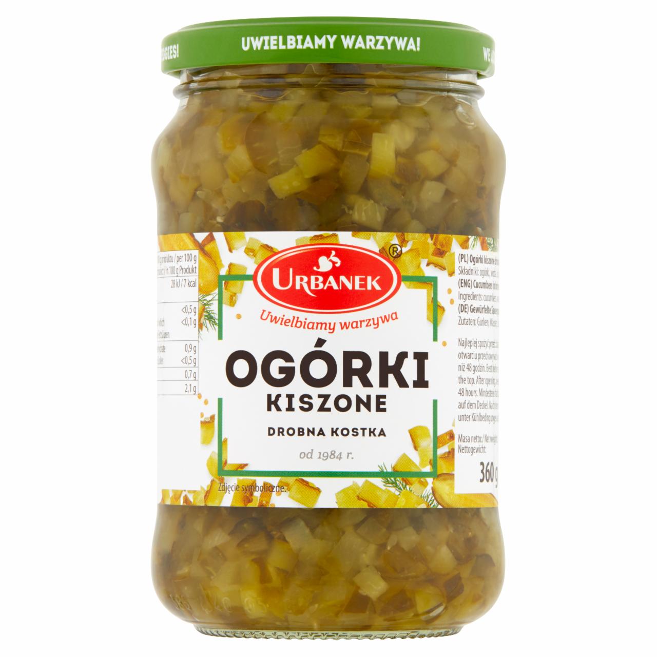 Zdjęcia - Urbanek Ogórki kiszone drobna kostka 360 g