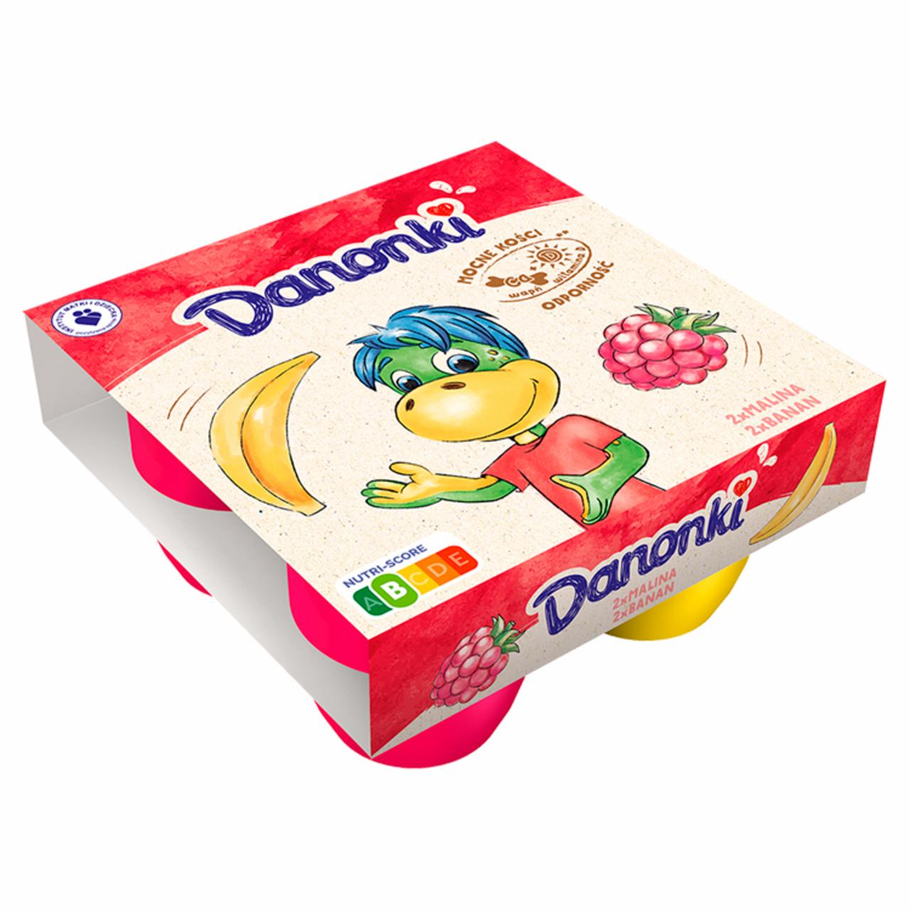 Zdjęcia - Danone Danonki Mega Serek malina banan 360 g (4 x 90 g)