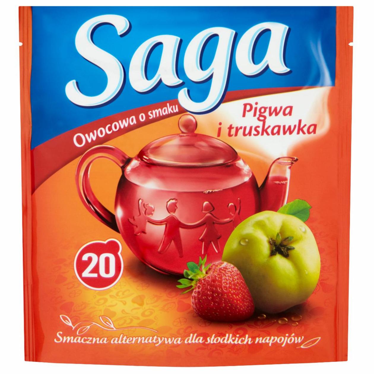 Zdjęcia - Saga Herbatka owocowa o smaku pigwa i truskawka 34 g (20 torebek)