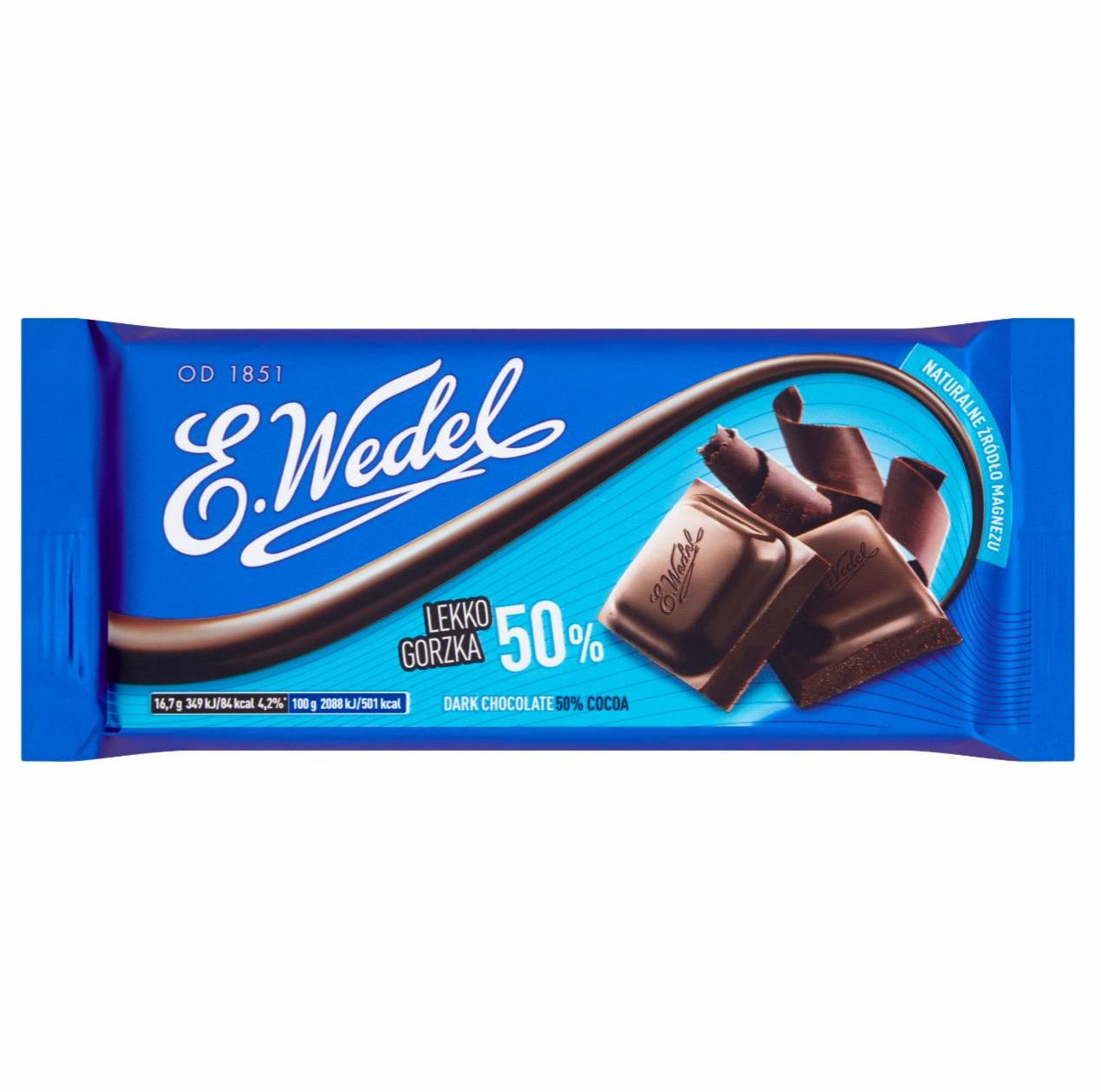 Zdjęcia - E. Wedel Czekolada lekko gorzka 50% 100 g