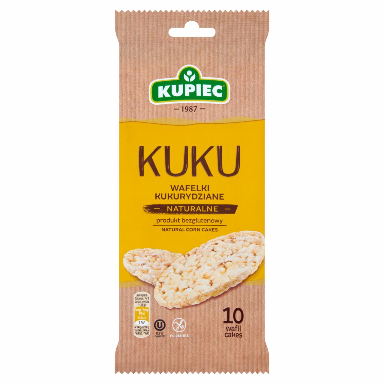 Zdjęcia - Kupiec Kuku Wafelki kukurydziane naturalne 36 g (10 sztuk)