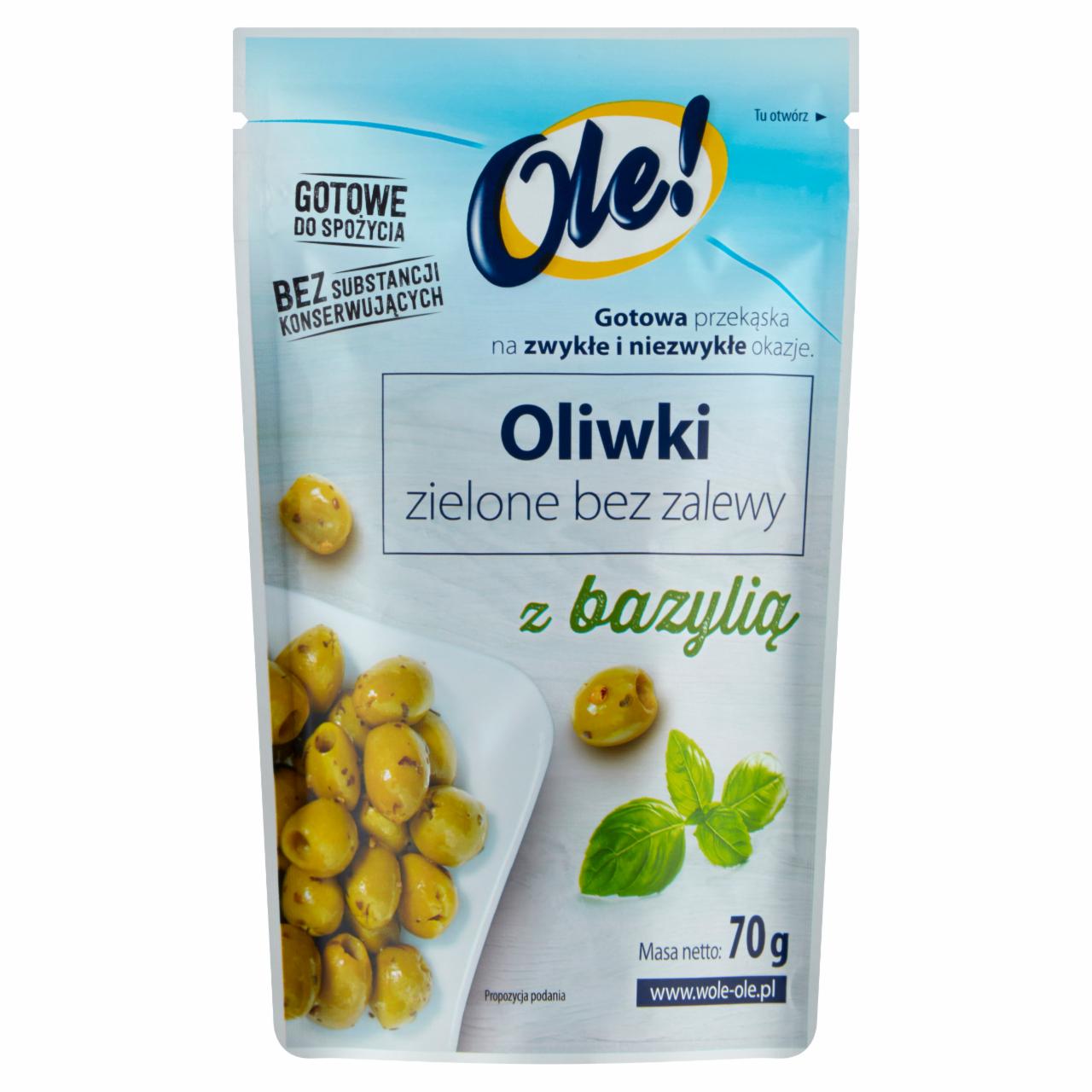 Zdjęcia - Ole! Oliwki zielone bez zalewy z bazylią