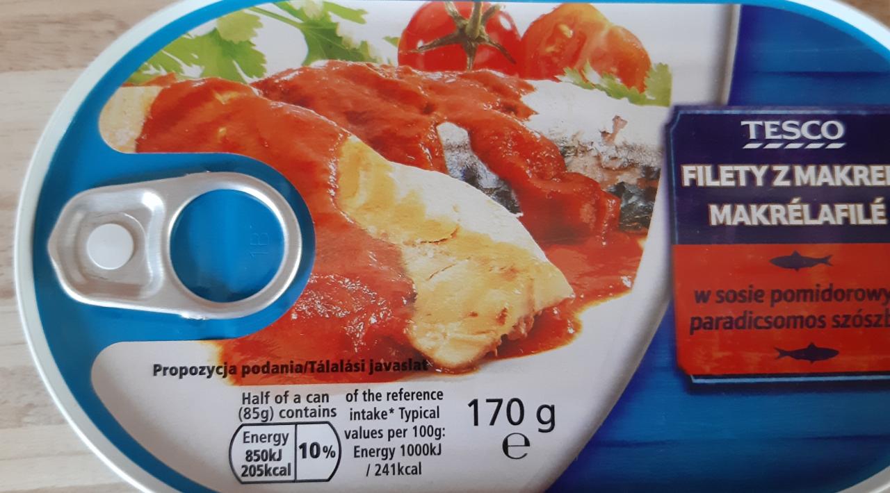 Zdjęcia - Filety z makreli w sosie pomidorowym Tesco