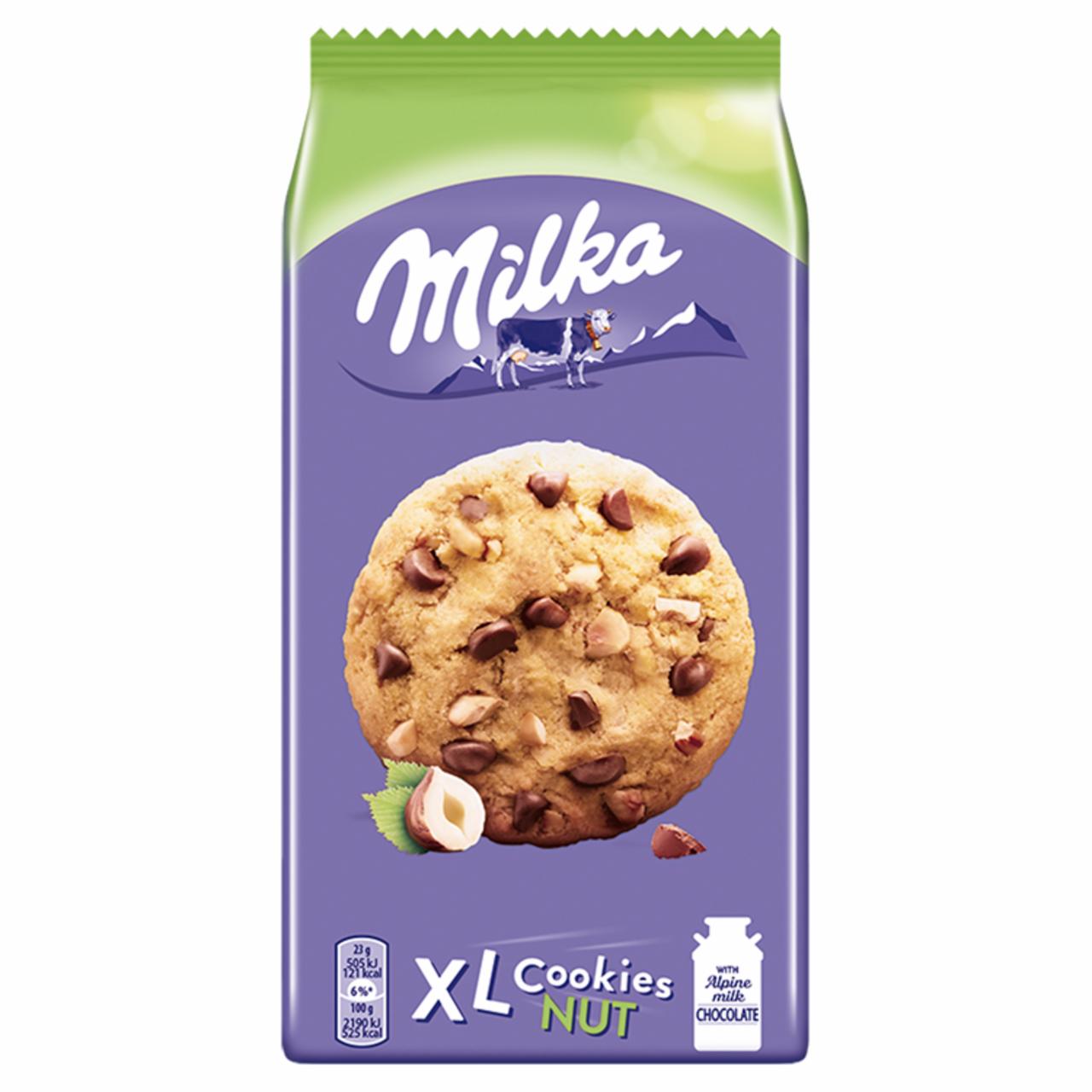 Zdjęcia - Milka XL Cookies Nuts Ciastka z kawałkami czekolady mlecznej i orzechami 184 g
