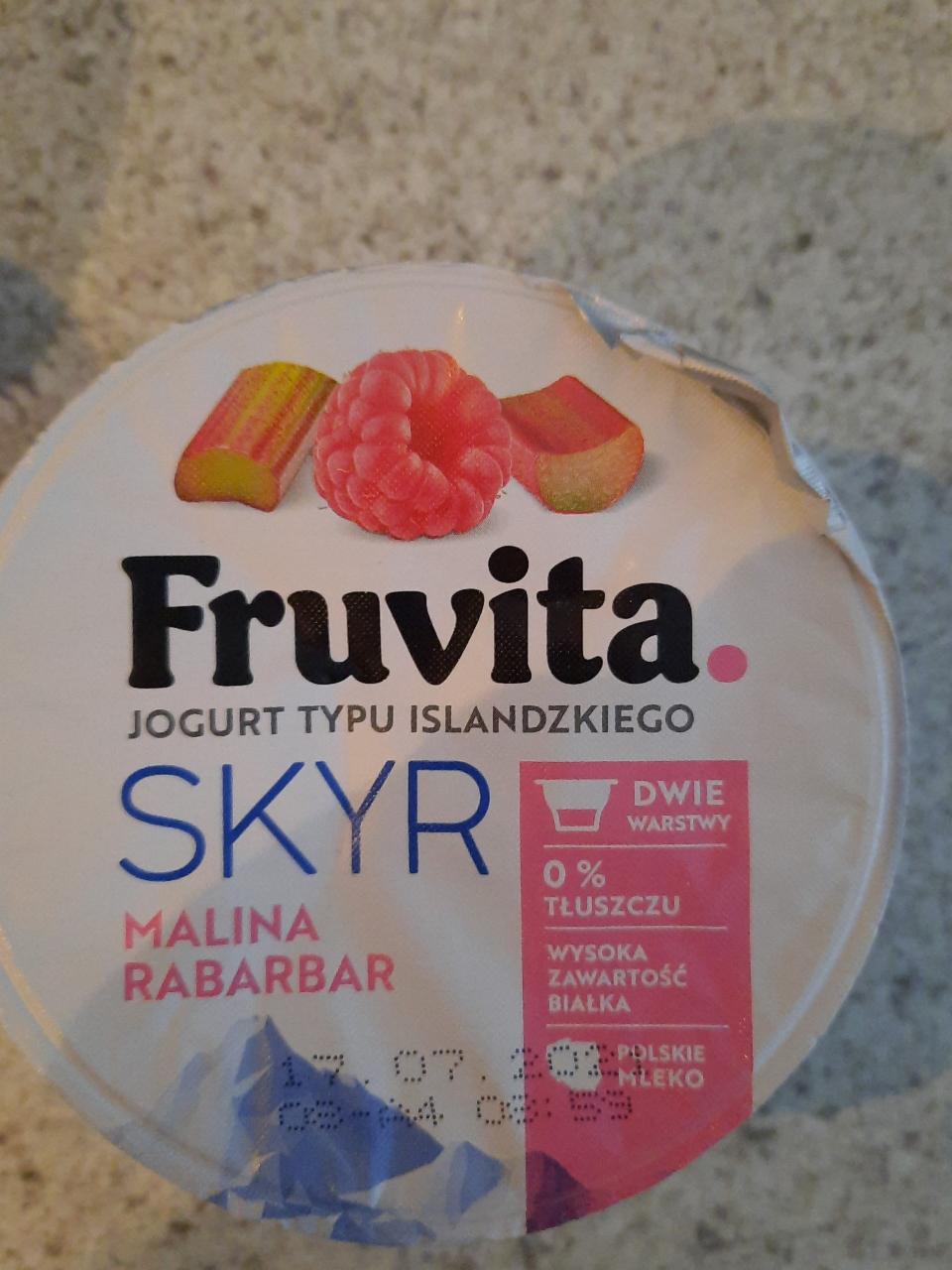 Zdjęcia - Fruvita jogurt typu islandzkiego skyr malina rabarbar 