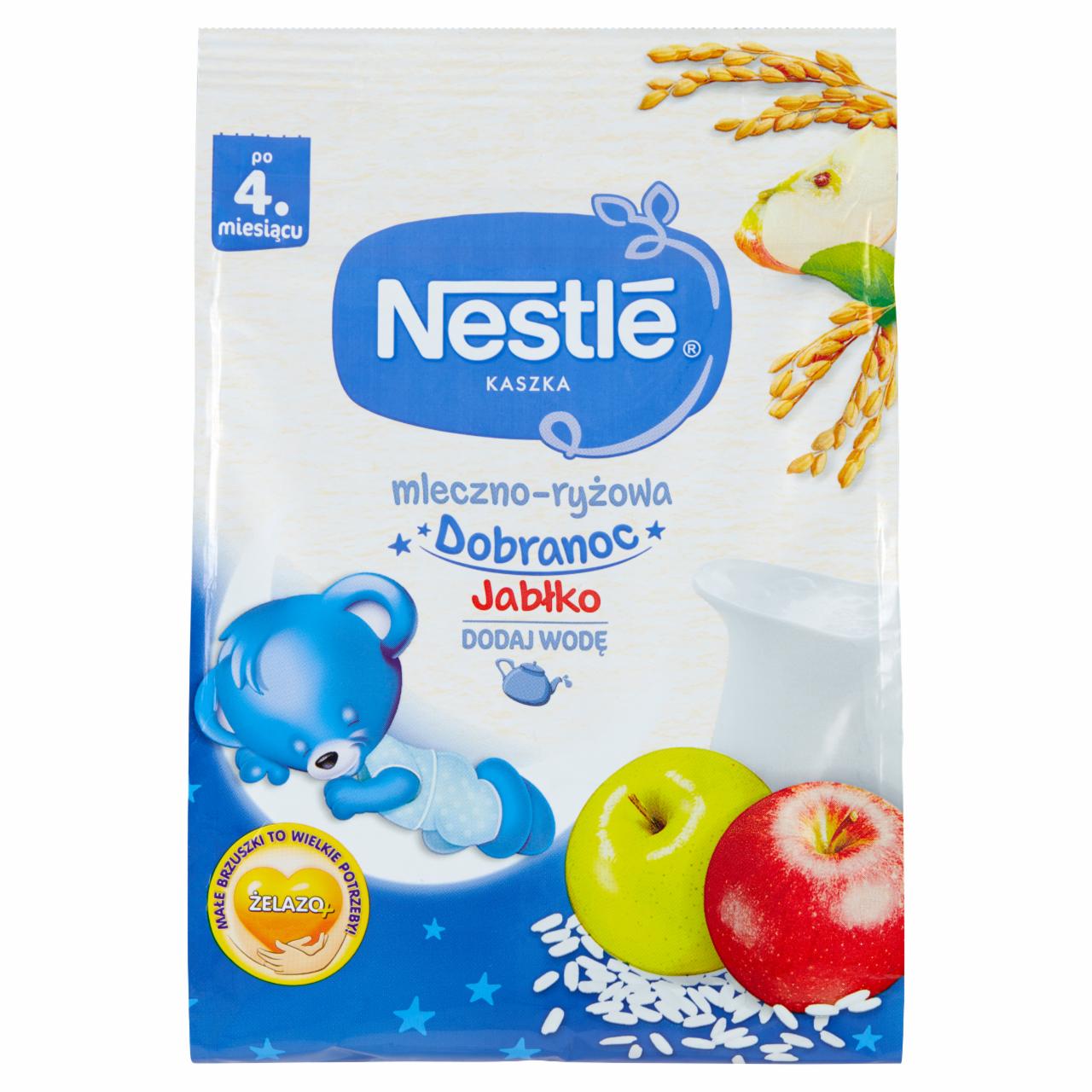 Zdjęcia - Nestlé Kaszka dobranoc mleczno-ryżowa jabłko dla niemowląt po 4. miesiącu 230 g