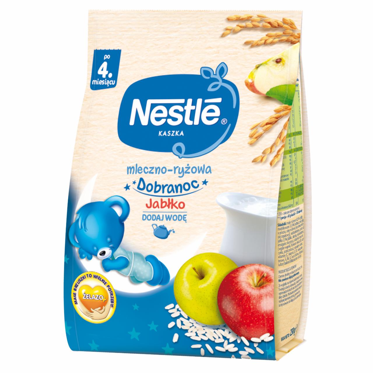 Zdjęcia - Nestlé Kaszka dobranoc mleczno-ryżowa jabłko dla niemowląt po 4. miesiącu 230 g