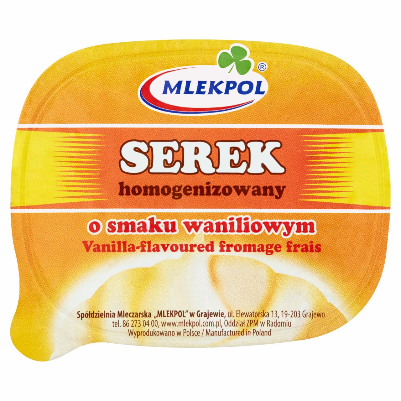 Zdjęcia - Mlekpol Serek homogenizowany o smaku waniliowym 140 g