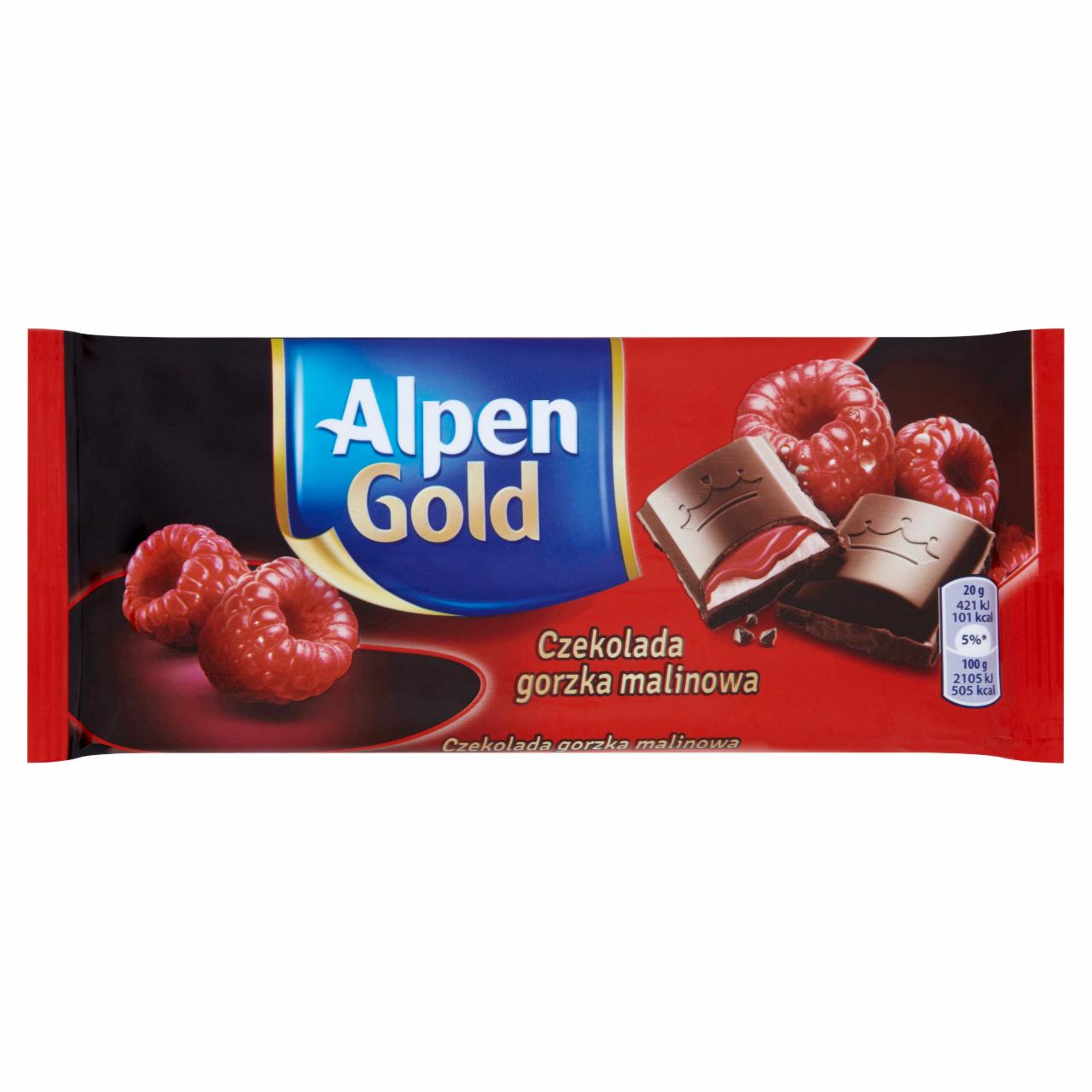 Zdjęcia - Alpen Gold Czekolada gorzka malinowa 100 g