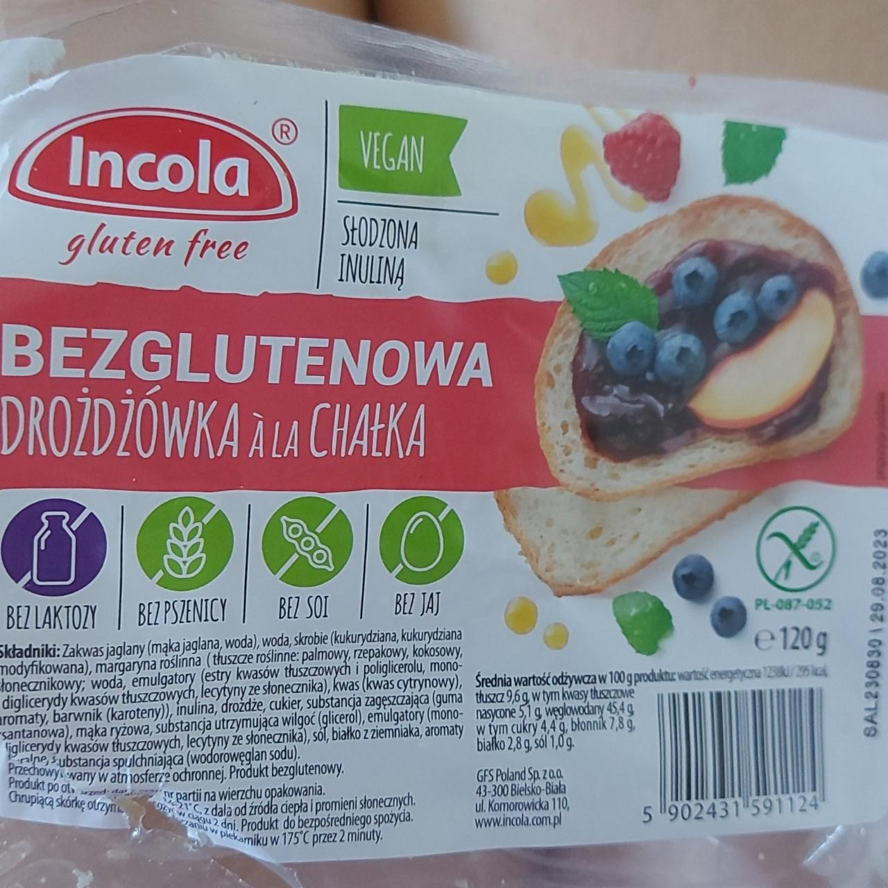 Zdjęcia - Incola Drożdżówka à la chałka bezglutenowa 120 g