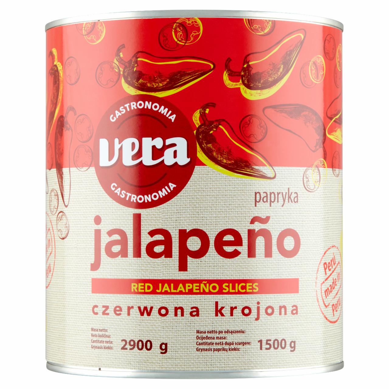 Zdjęcia - Vera Gastronomia Papryka Jalapeño czerwona krojona 2900 g