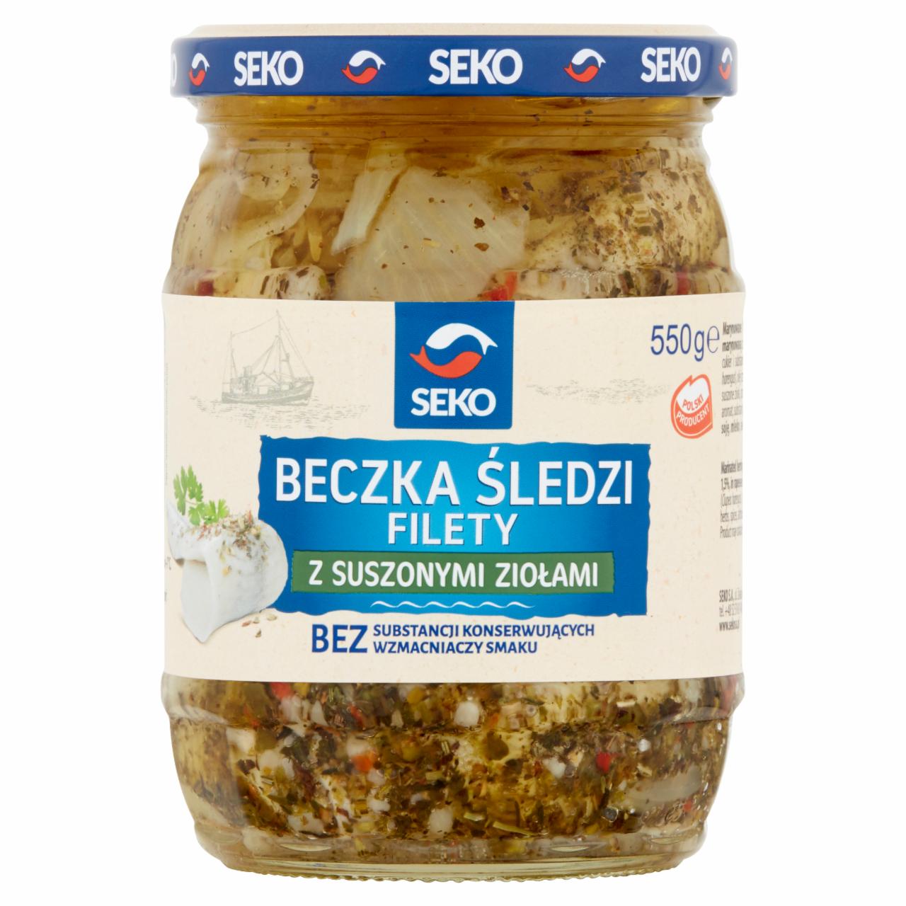 Zdjęcia - Seko Beczka śledzi Filety z suszonymi ziołami 550 g