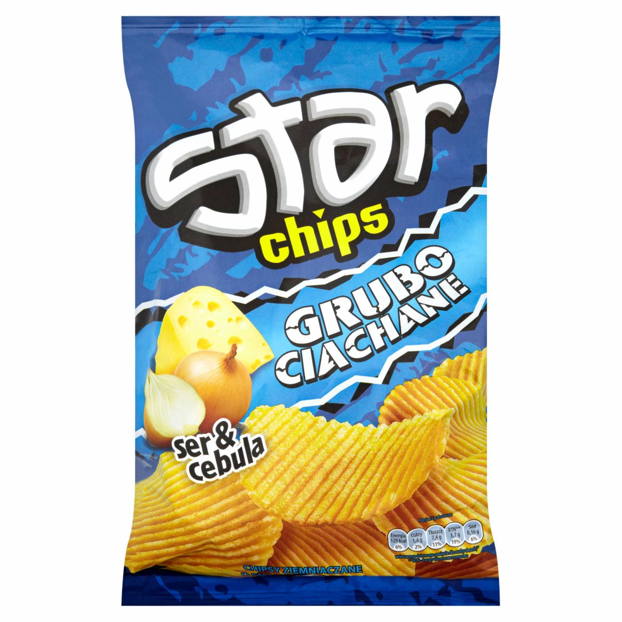 Zdjęcia - Star Chips Grubo Ciachane Chipsy ziemniaczane o smaku sera z cebulą 150 g