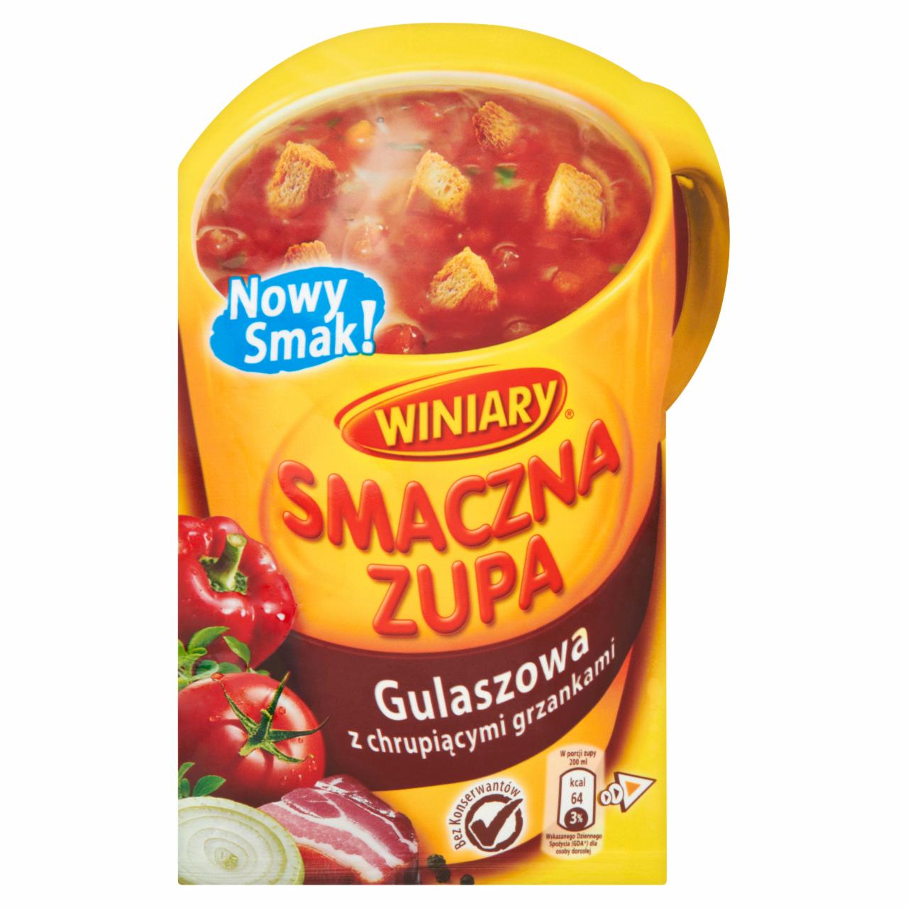 Zdjęcia - Winiary Smaczna Zupa Gulaszowa z chrupiącymi grzankami 17 g