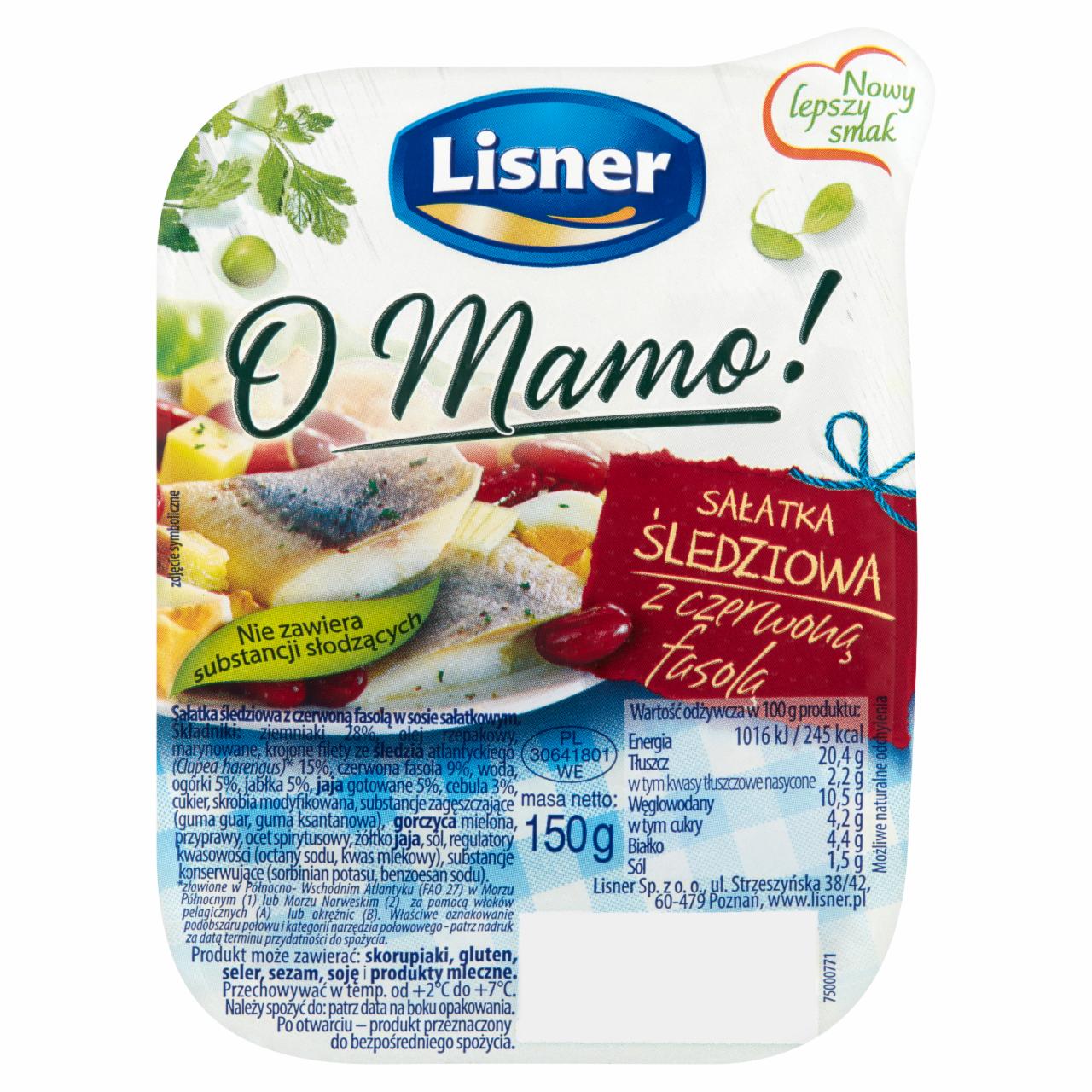 Zdjęcia - Lisner O Mamo! Sałatka śledziowa z czerwoną fasolą 150 g