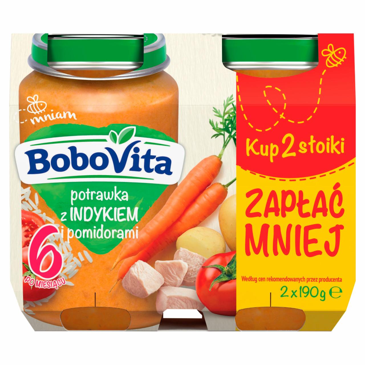 Zdjęcia - BoboVita Potrawka z indykiem i pomidorami po 6 miesiącu 2 x 190 g