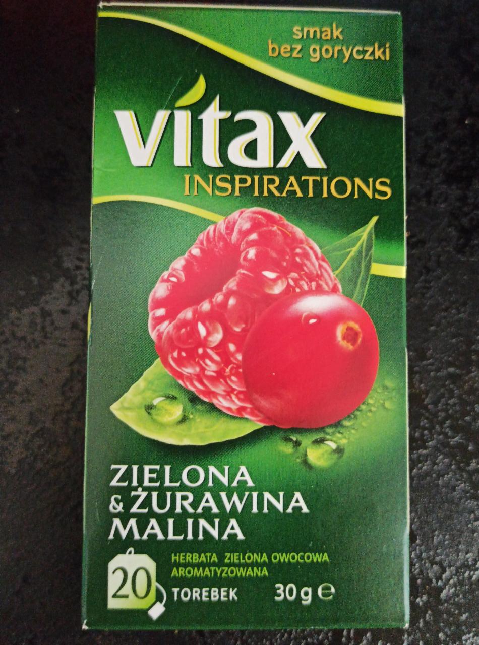 Zdjęcia - Vitax Inspirations Zielona and Żurawina Malina Herbata zielona owocowa 30 g (20 torebek)