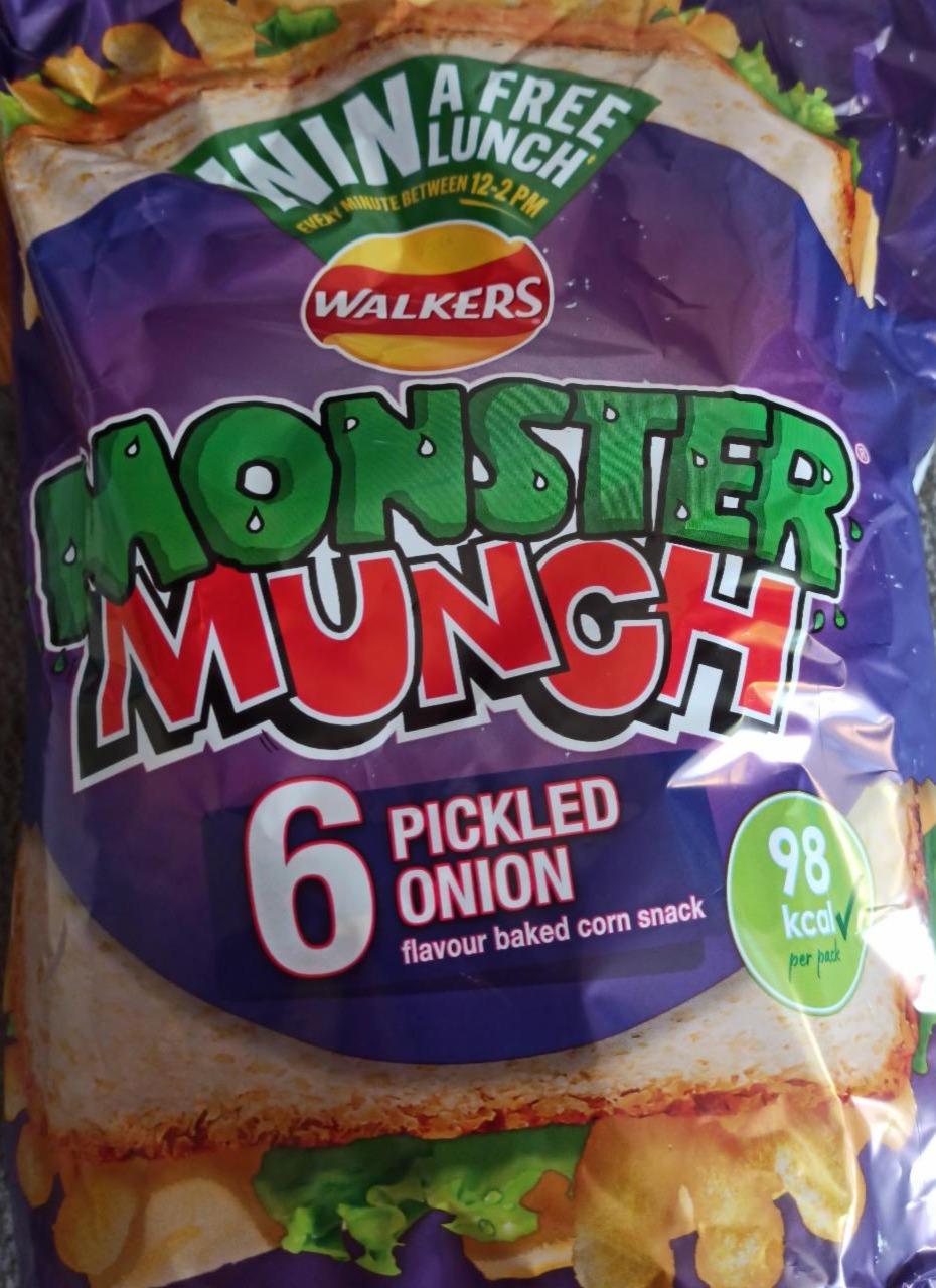 Zdjęcia - Chrupki monster munch o smaku marynowanej cebulki Walkers
