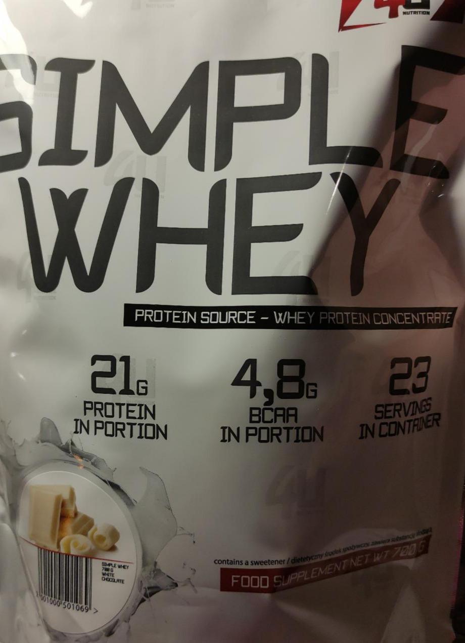 Zdjęcia - Simple Whey white chocolate 4U Nutrition