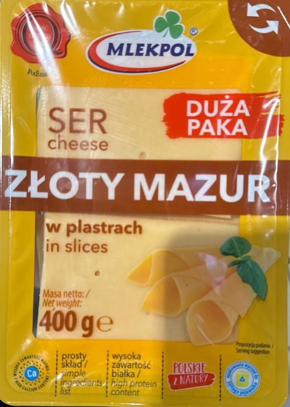 Zdjęcia - Ser złoty mazur w plastrach Mlekpol