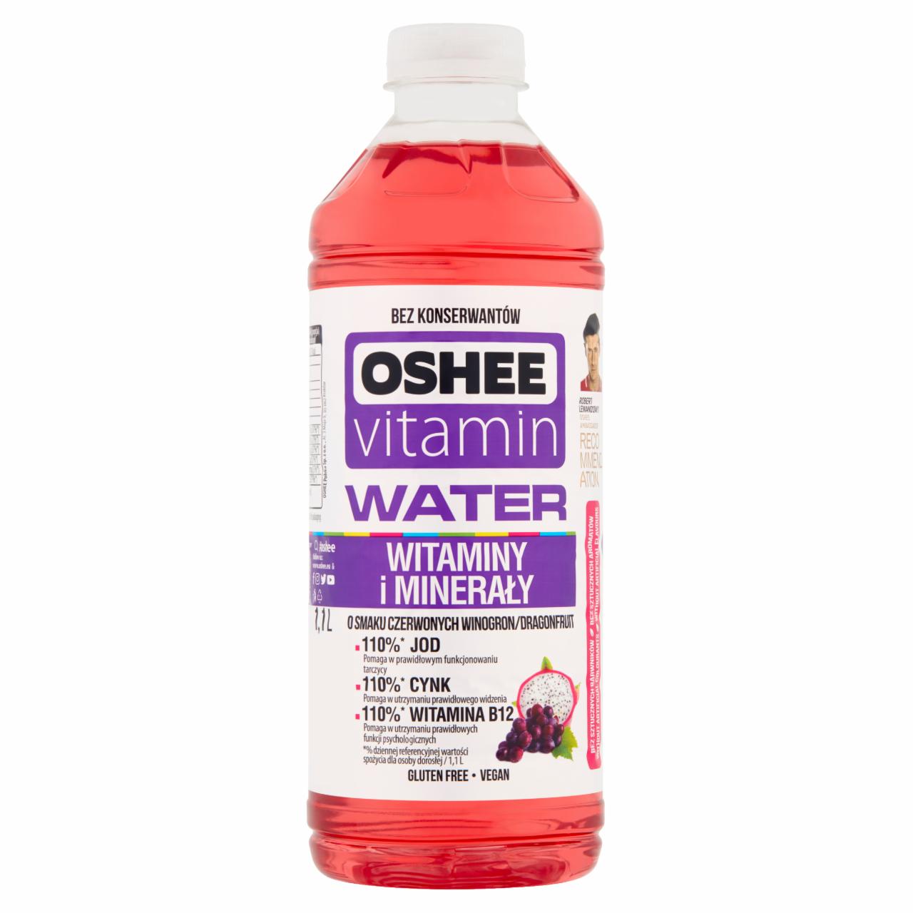 Zdjęcia - Oshee Vitamin Water Napój niegazowany o smaku winogron-dragonfruit 1,1 l