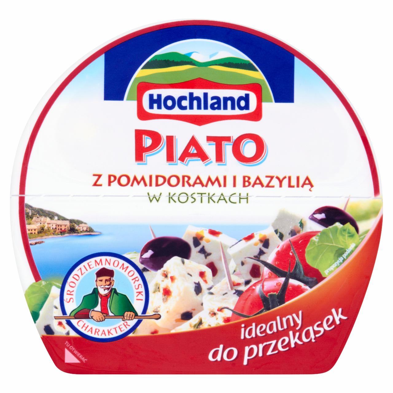 Zdjęcia - Hochland Piato z pomidorami i bazylią w kostkach Ser solankowy 150 g