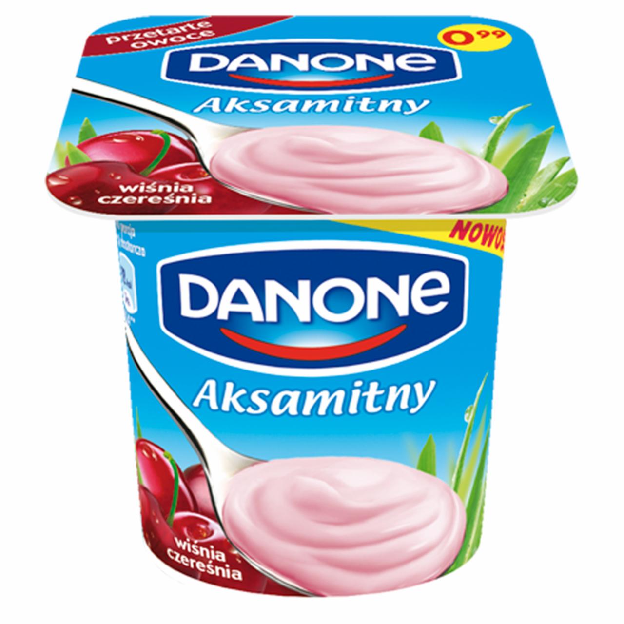 Zdjęcia - Danone Aksamitny wiśnia czereśnia Jogurt 120 g