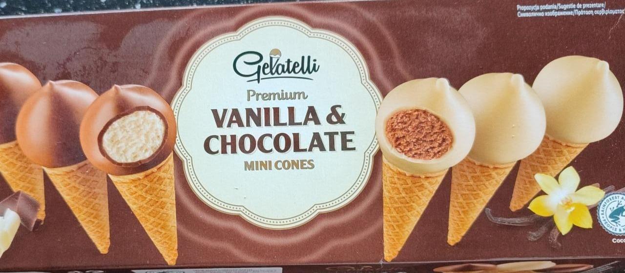 Zdjęcia - Lody mini rożki o smaku wanilii i czekolady Gelatelli