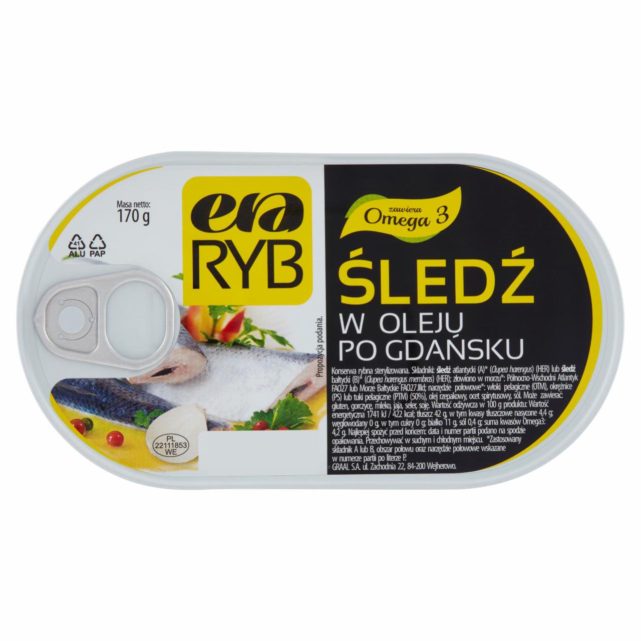 Zdjęcia - Era Ryb Śledź w oleju po gdańsku 170 g