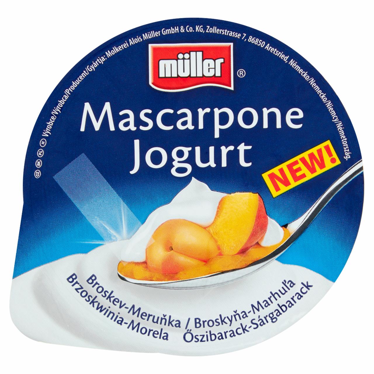 Zdjęcia - Müller Mascarpone Jogurt brzoskwinia-morela 130 g