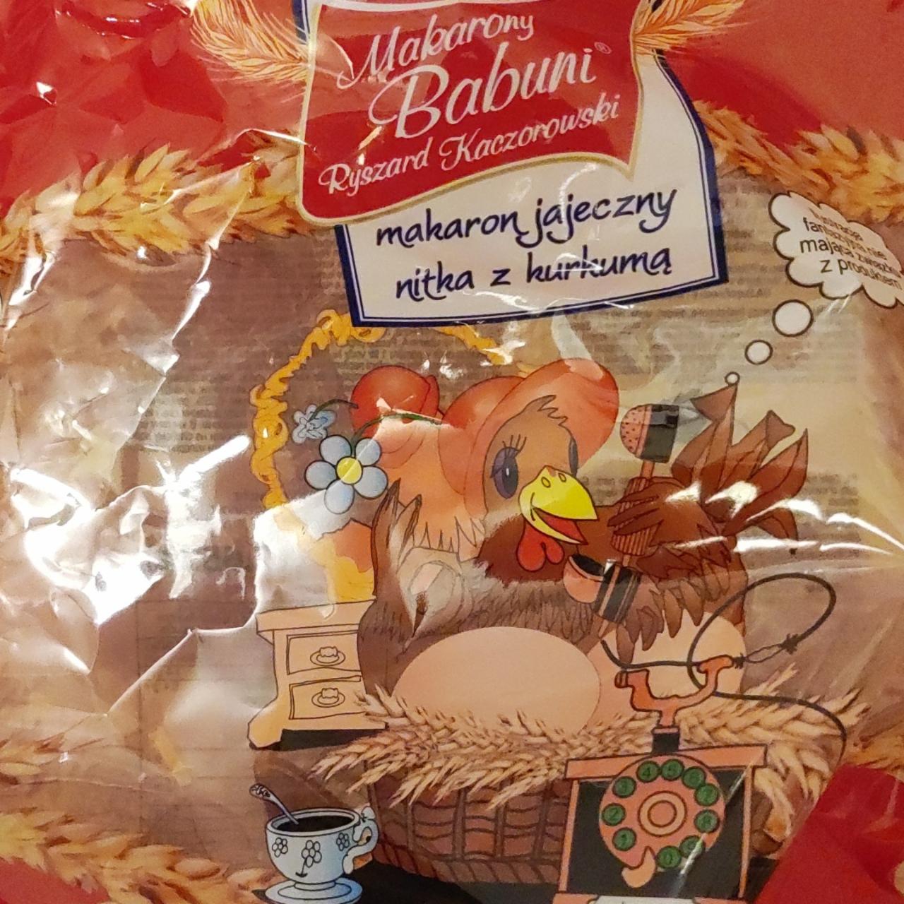 Zdjęcia - makaron jajeczny nitka z kurkumą Makarony Babuni