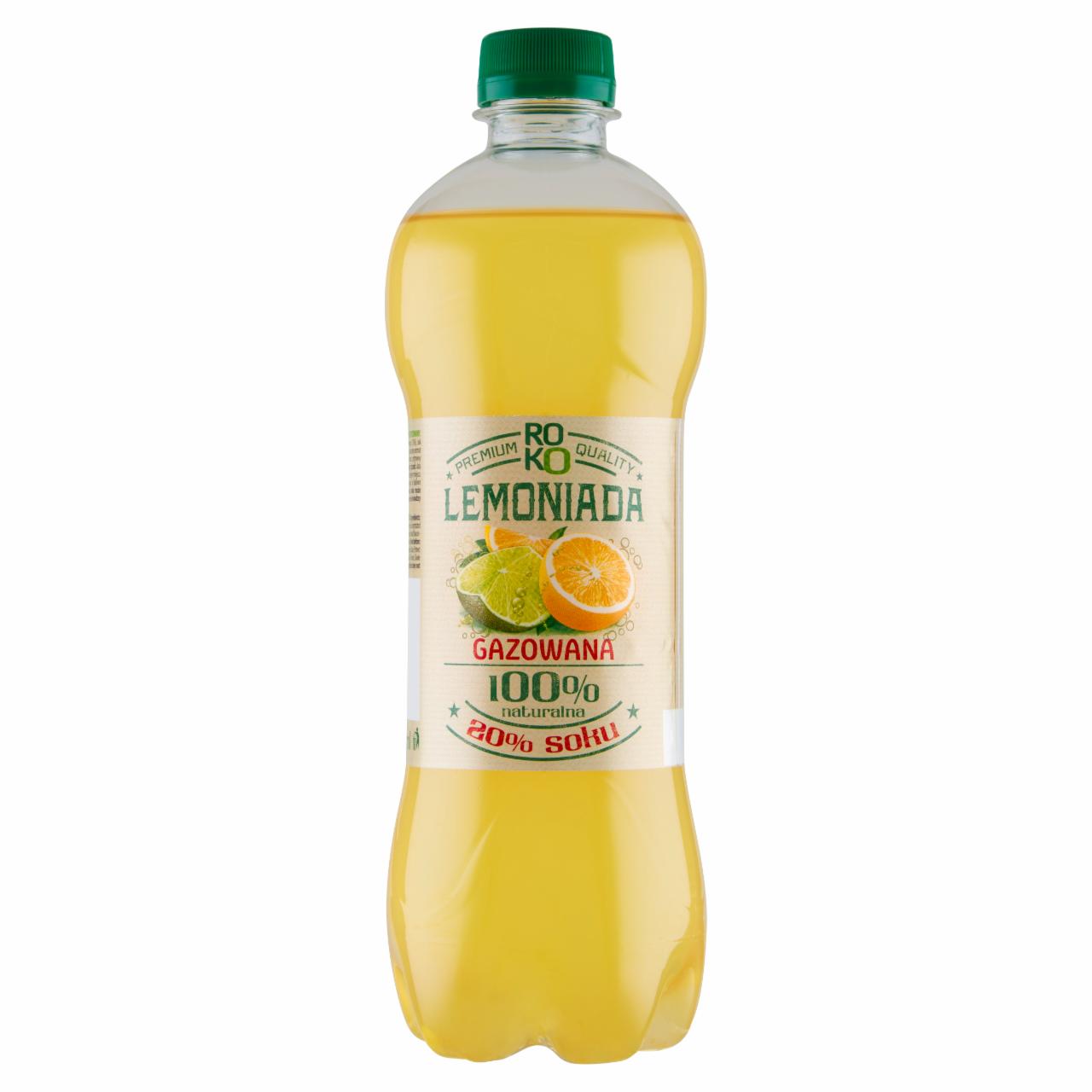 Zdjęcia - ROKO Lemoniada gazowana o smaku cytrynowo-limonkowym 555 ml