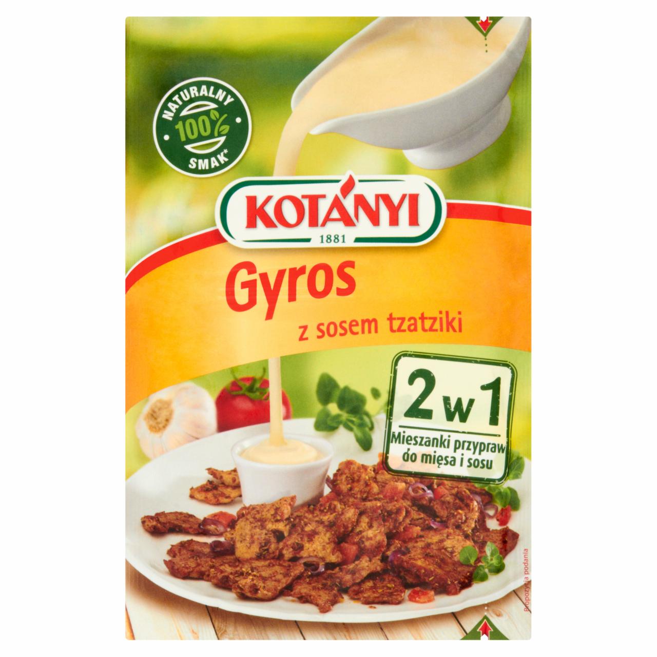 Zdjęcia - Kotányi 2w1 Gyros z sosem tzatziki Mieszanki przypraw do mięsa i sosu 37 g