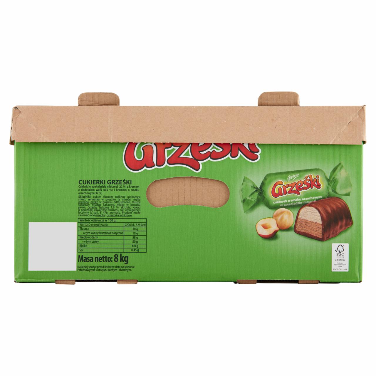 Zdjęcia - Grześki Cukierki o smaku orzechowym w czekoladzie mlecznej 8 kg