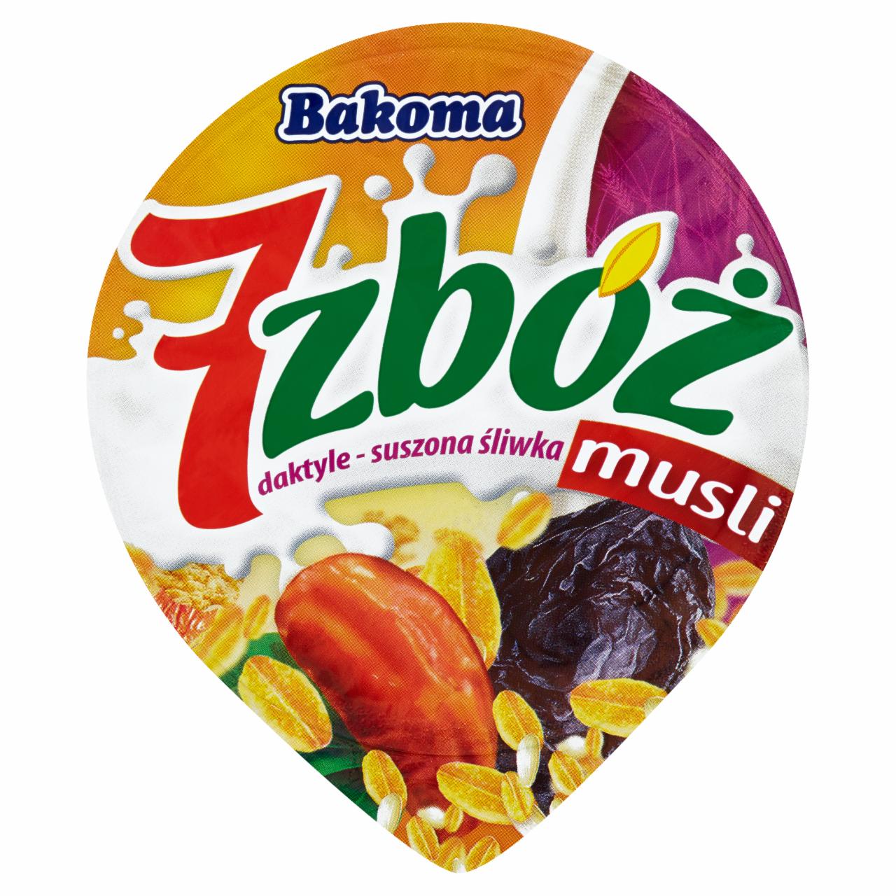 Zdjęcia - Bakoma 7 zbóż musli daktyle-suszona śliwka Jogurt 200 g