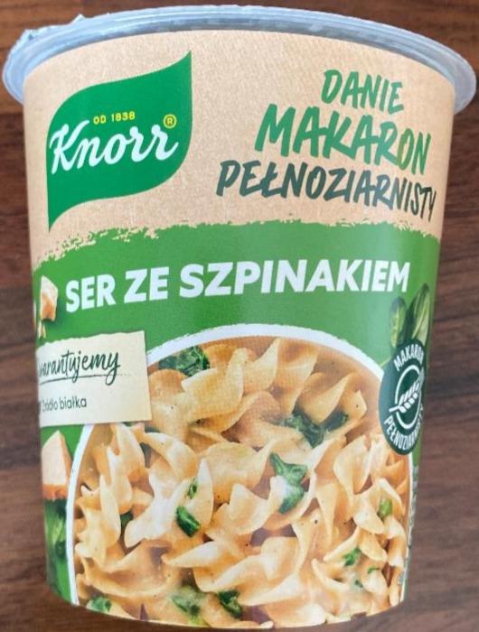 Zdjęcia - Danie makaron pełnoziarnisty ser ze szpinakiem Knorr