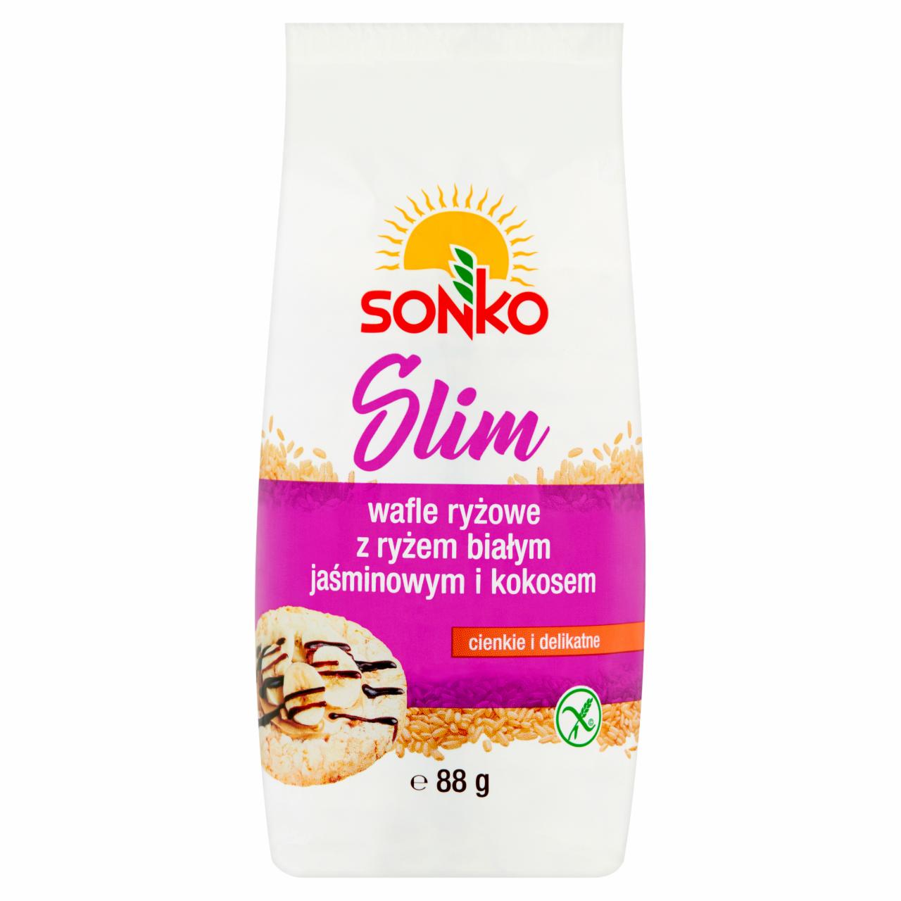 Zdjęcia - Sonko Slim Wafle ryżowe z ryżem białym jaśminowym i kokosem 88 g