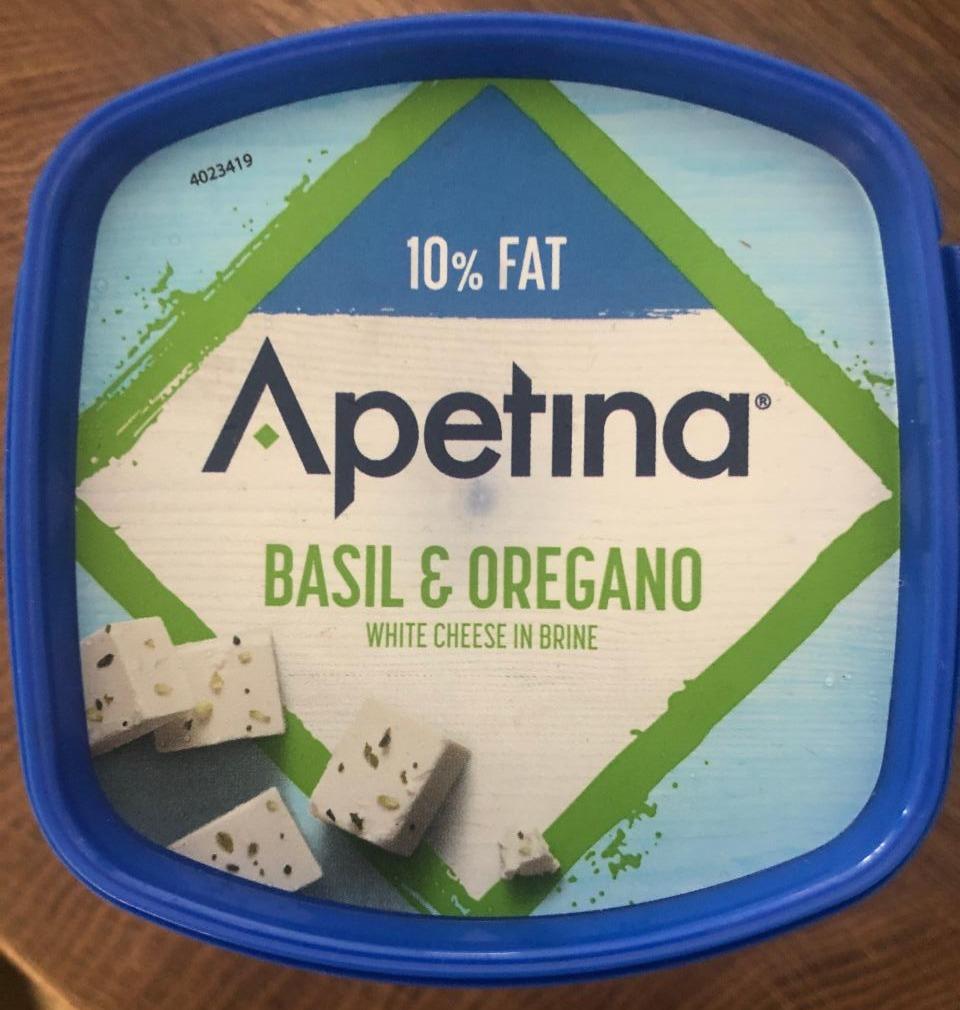 Zdjęcia - White Cheese in brine Basil & Oregano 10% fat Apetina