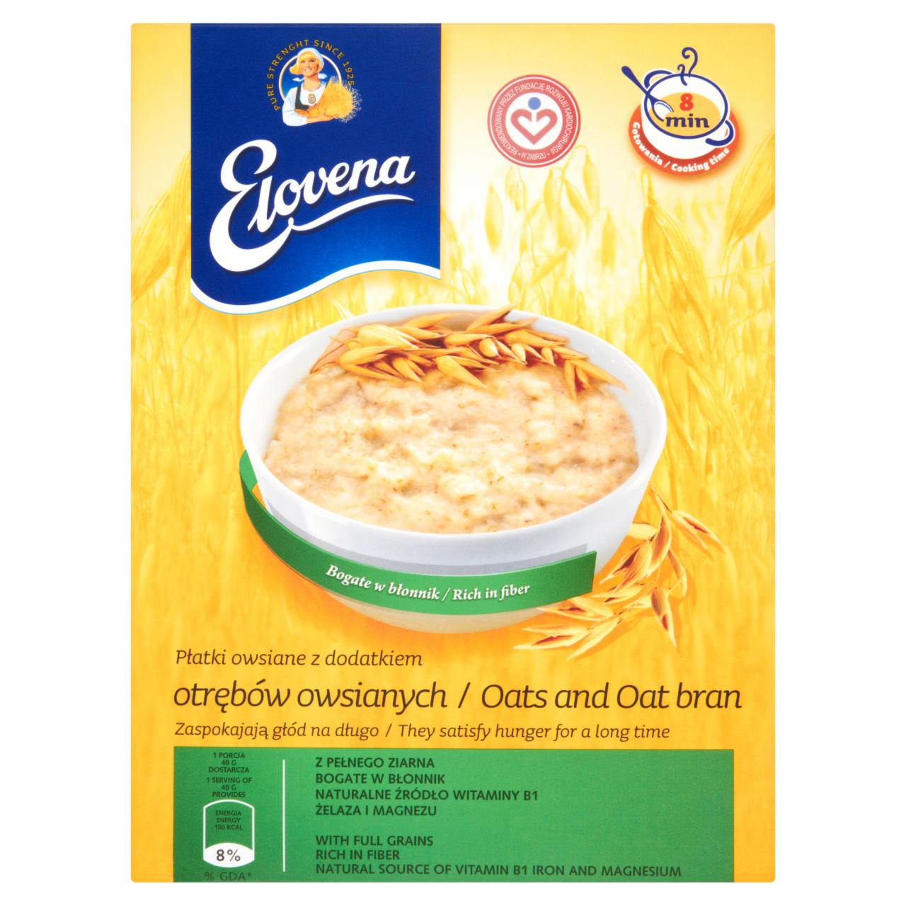 Zdjęcia - Elovena Płatki owsiane z dodatkiem otrębów owsianych 600 g