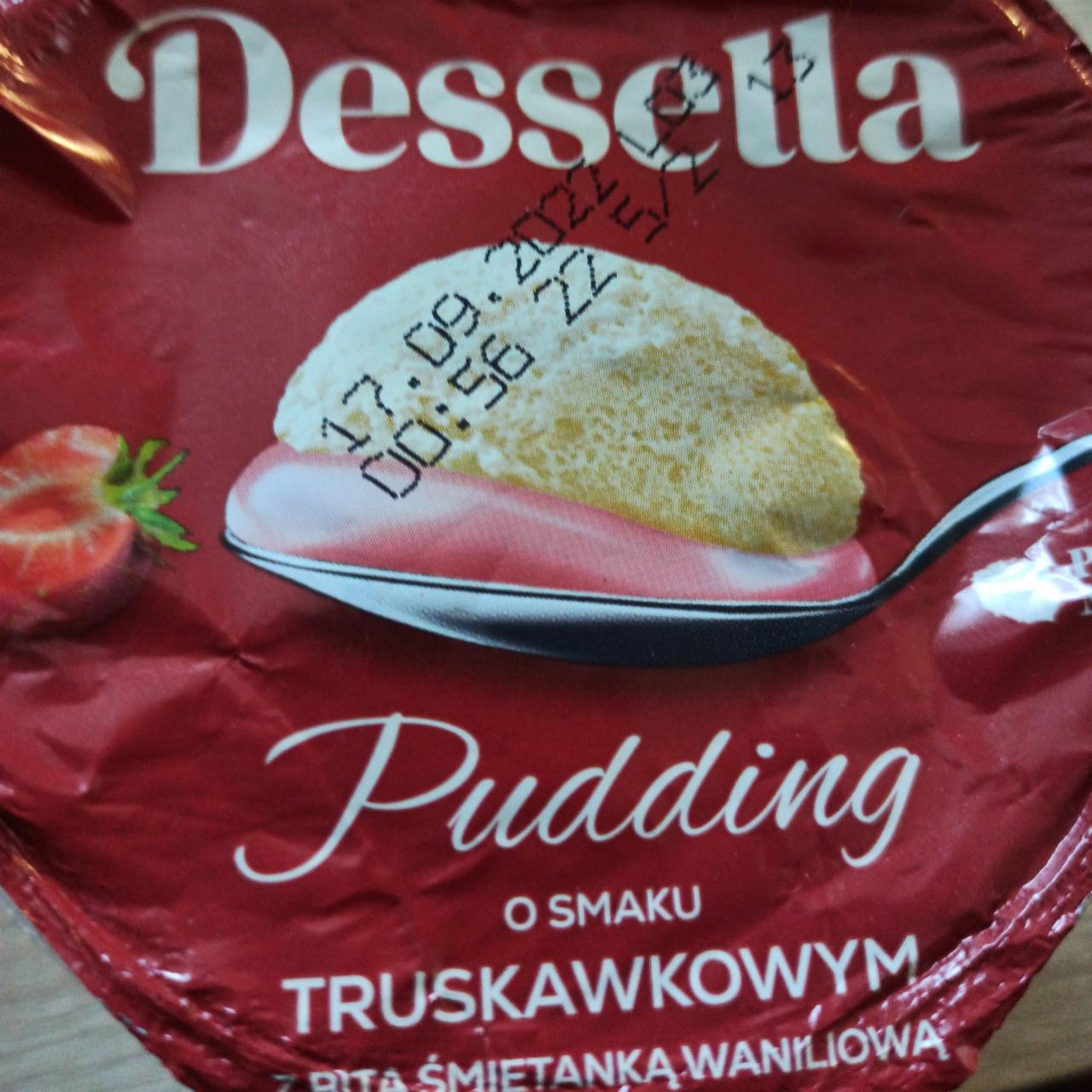 Zdjęcia - Pudding o smaku truskawkowym z bitą śmietanką waniliową Dessella