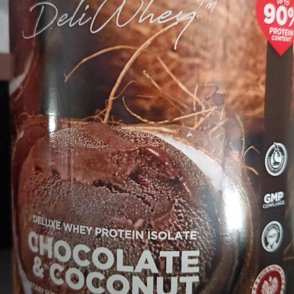 Zdjęcia - Deluxe whey protein isolate chocolate coconut Deli Whey